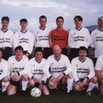 The Highland Footbal Team including John Breslin, Eunan Mc Bride, Kevin Sharkey, Ivan Boreland, Canice Wilson Andy Nutt, Tommy Rosney, Paul Mc Cafferty and Oisin Kelly