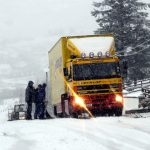 Lorry stuck at Glenfin
