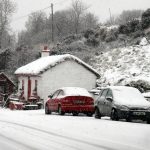 Snow covered Glenfin cottage