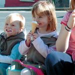 Madeleine McCann enjoys an ice cream with a couple of friends in Donegal in 2007 