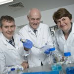 Professor Tony Bjouron pictured with Health Minister Edwin Poots and Enterprise Minister Arlene Foster at the launch of the Northern Ireland Centre for Stratified Medicine