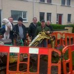 Residents block meter instasllation at Grahamsland, Castlefinn. 